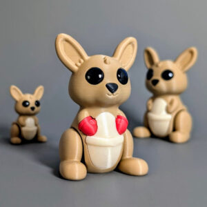 KOZA Design 3D Printed Kangaroo – Collectible & Keychain Versions